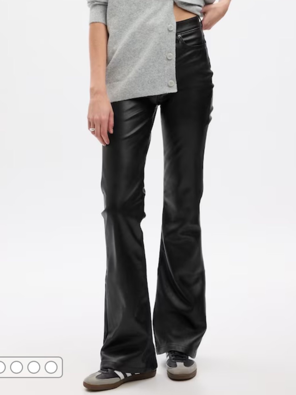 Gap High Rise Vegan Leather 70s Flare Pant Long